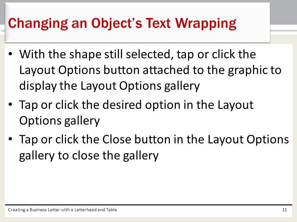 Changing an Object’s Text Wrapping