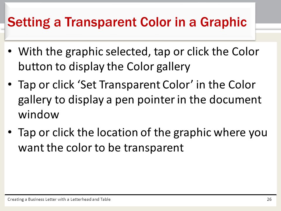 Setting a Transparent Color in a Graphic