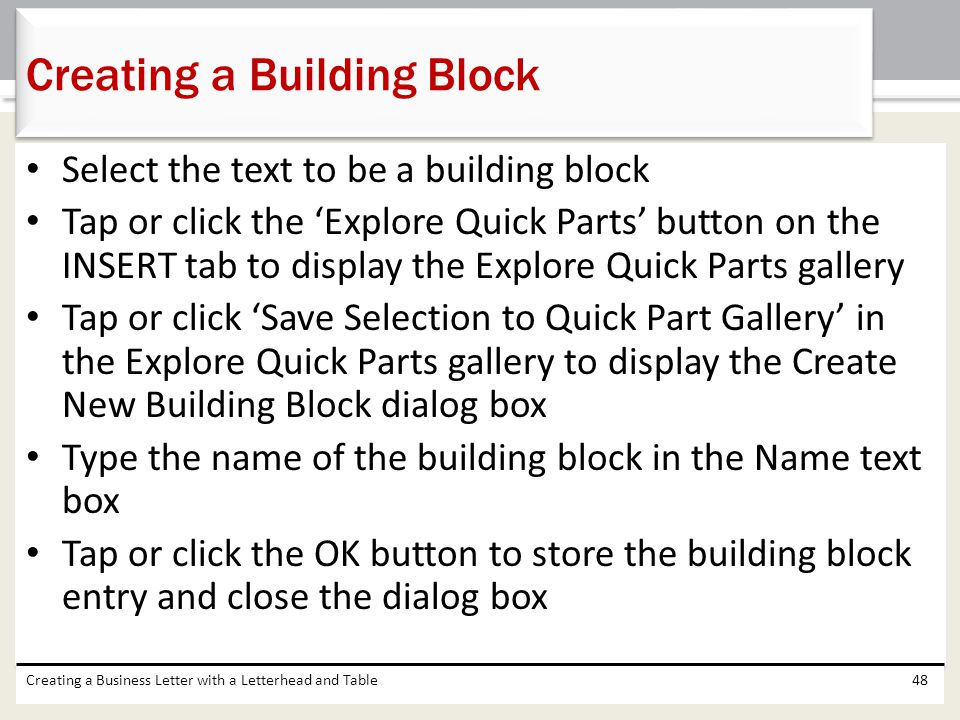 Creating a Building Block