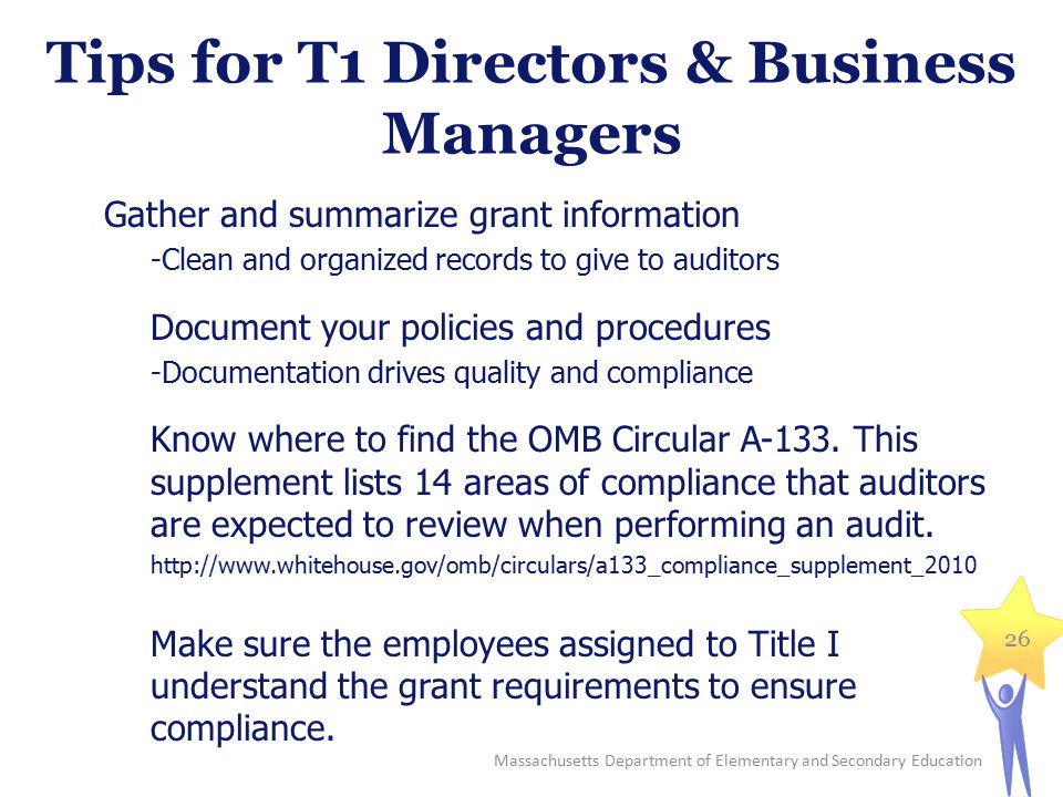 Tips for T1 Directors & Business Managers