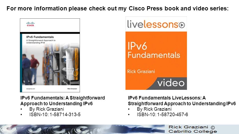 For more information please check out my Cisco Press book and video series: