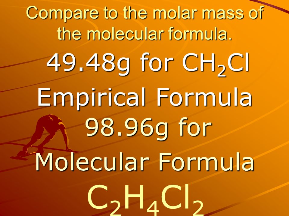 Compare to the molar mass of the molecular formula.