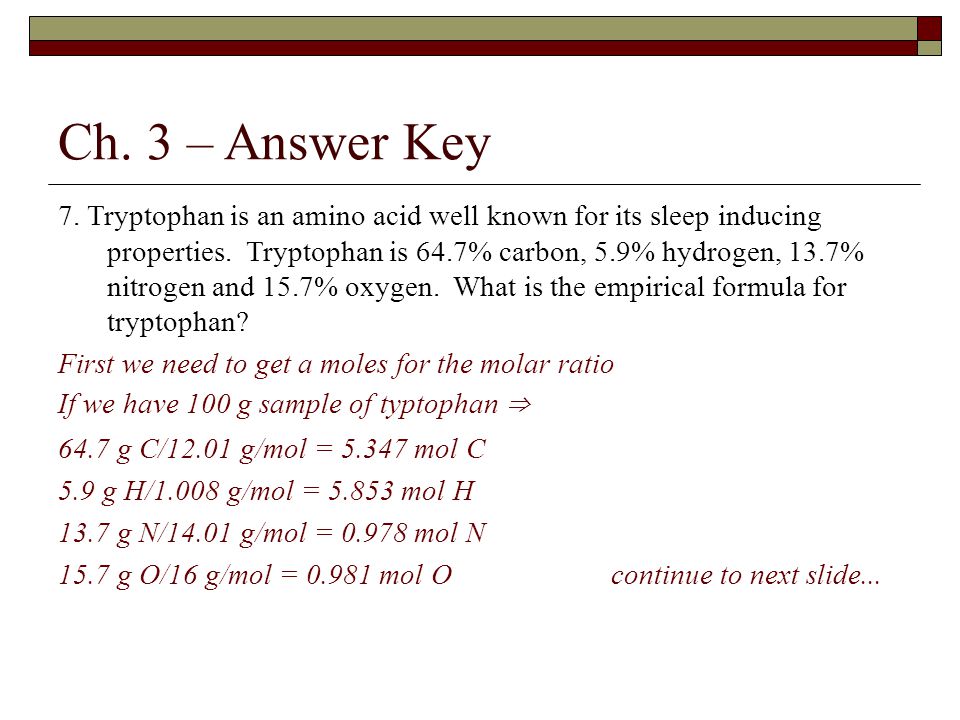 Ch. 3 – Answer Key