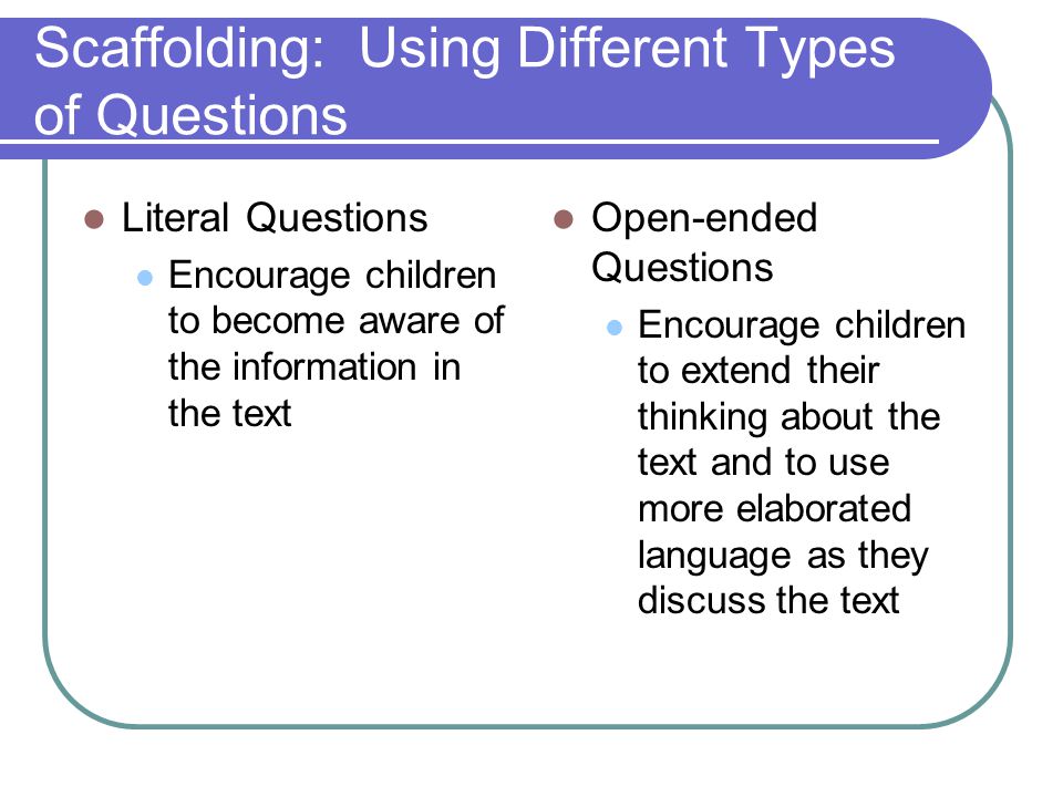 Scaffolding: Using Different Types of Questions
