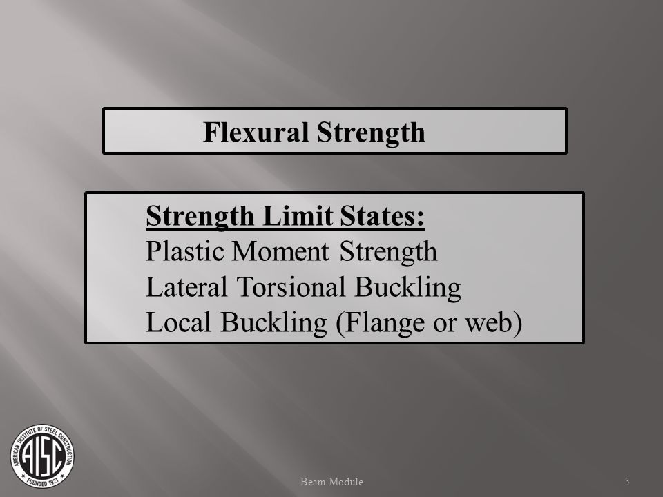 Strength Limit States: Plastic Moment Strength