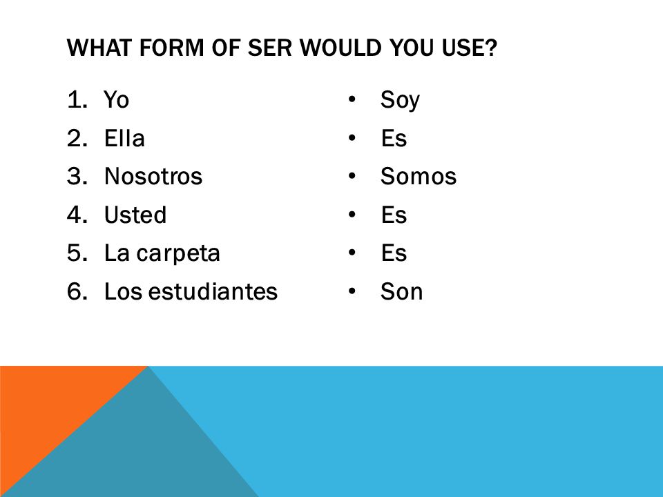 What form of ser would you use