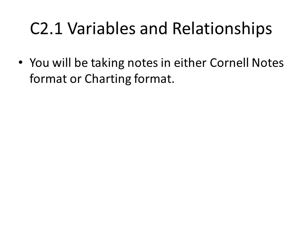 C2.1 Variables and Relationships
