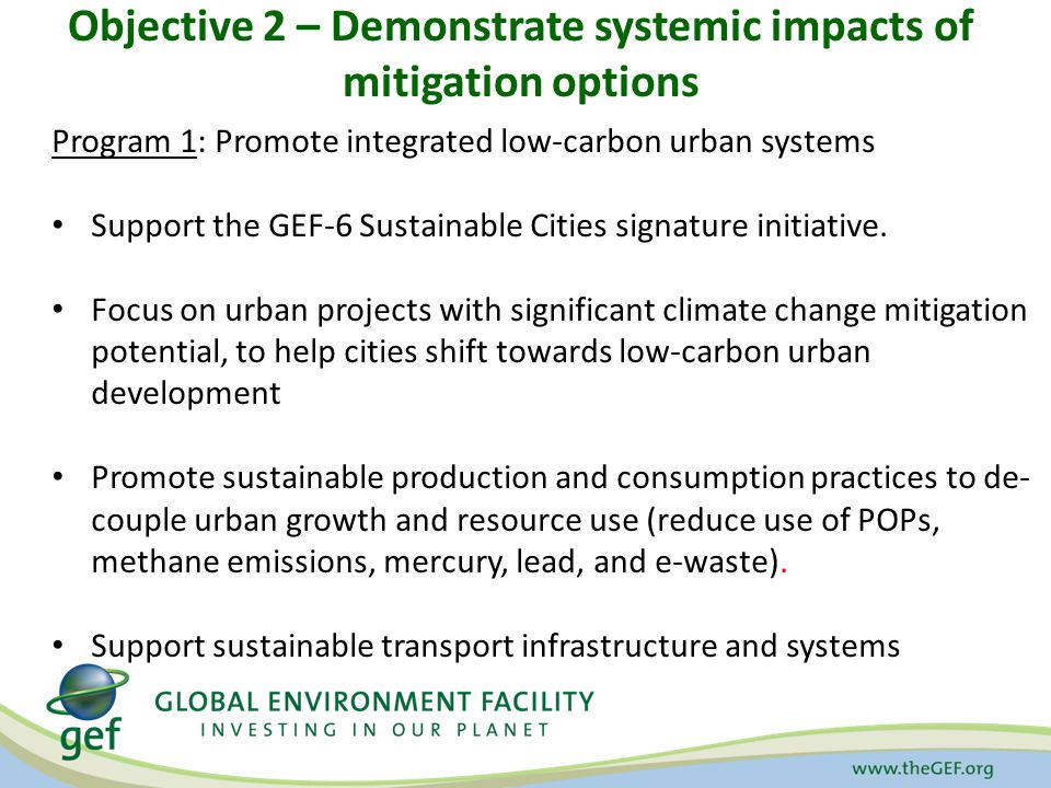 Objective 2 – Demonstrate systemic impacts of mitigation options