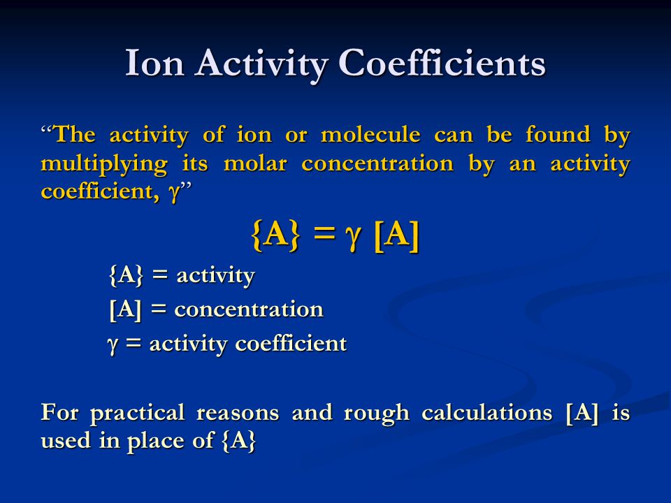 Ion Activity Coefficients