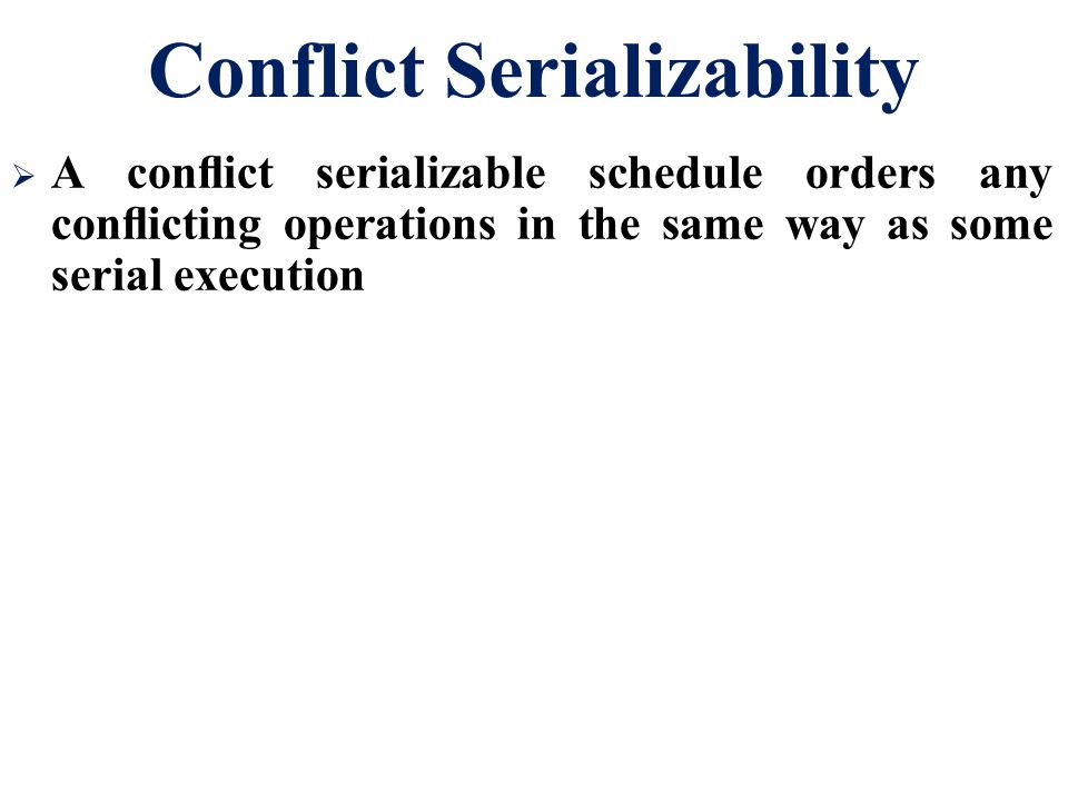 Conflict Serializability