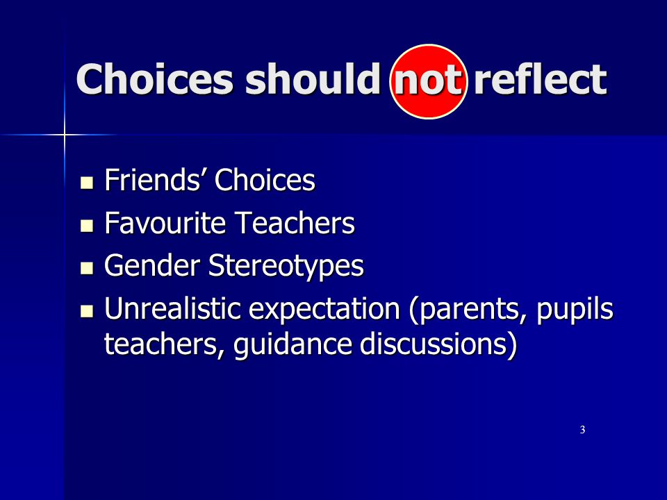 Choices should not reflect
