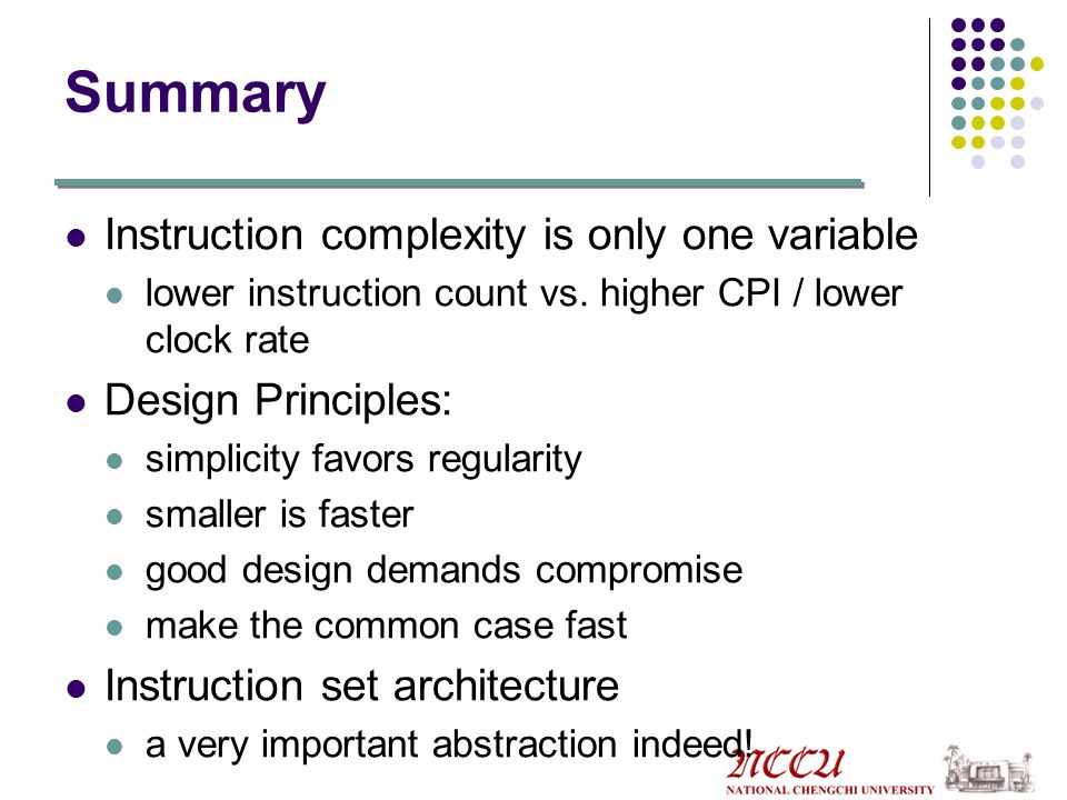 Summary Instruction complexity is only one variable Design Principles: