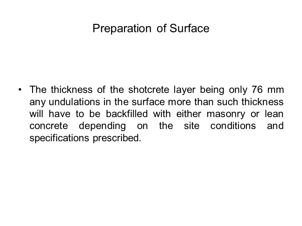 Preparation of Surface
