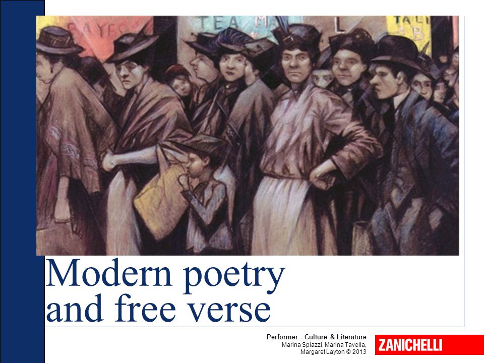 Modern poetry and free verse Performer - Culture & Literature