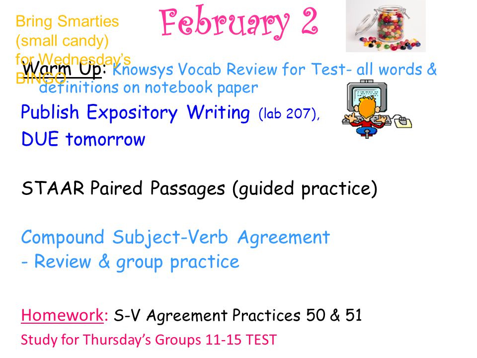 February 2 Bring Smarties Small Candy For Wednesday S Bingo