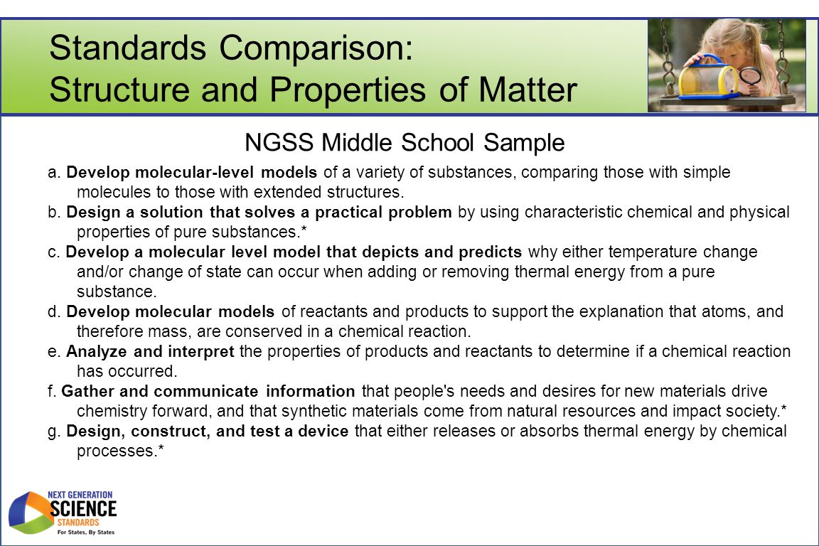 Standards Comparison: Structure and Properties of Matter
