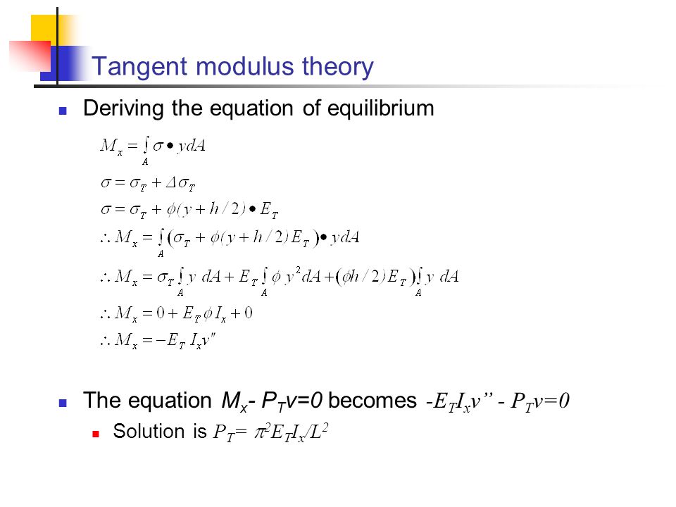 Tangent modulus theory