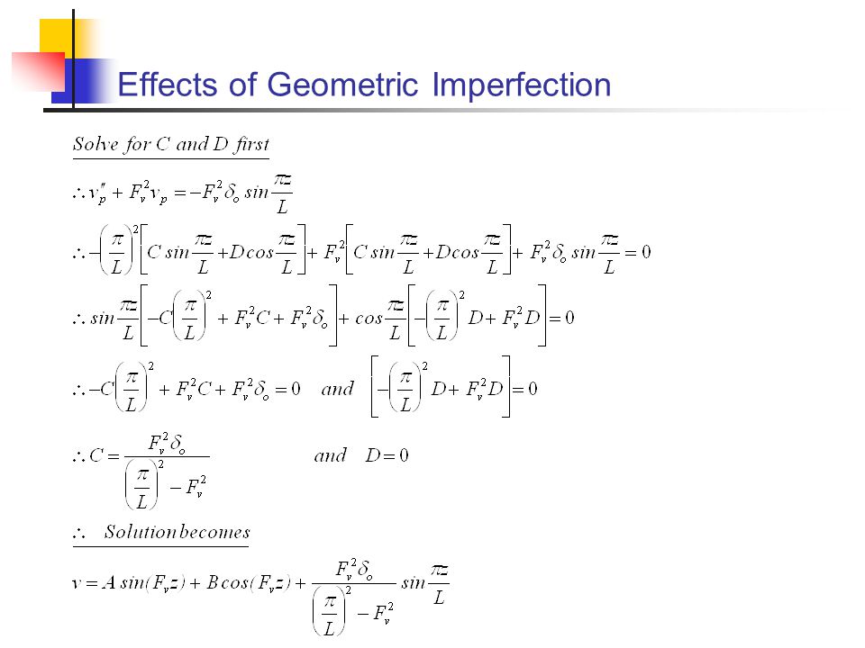 Effects of Geometric Imperfection