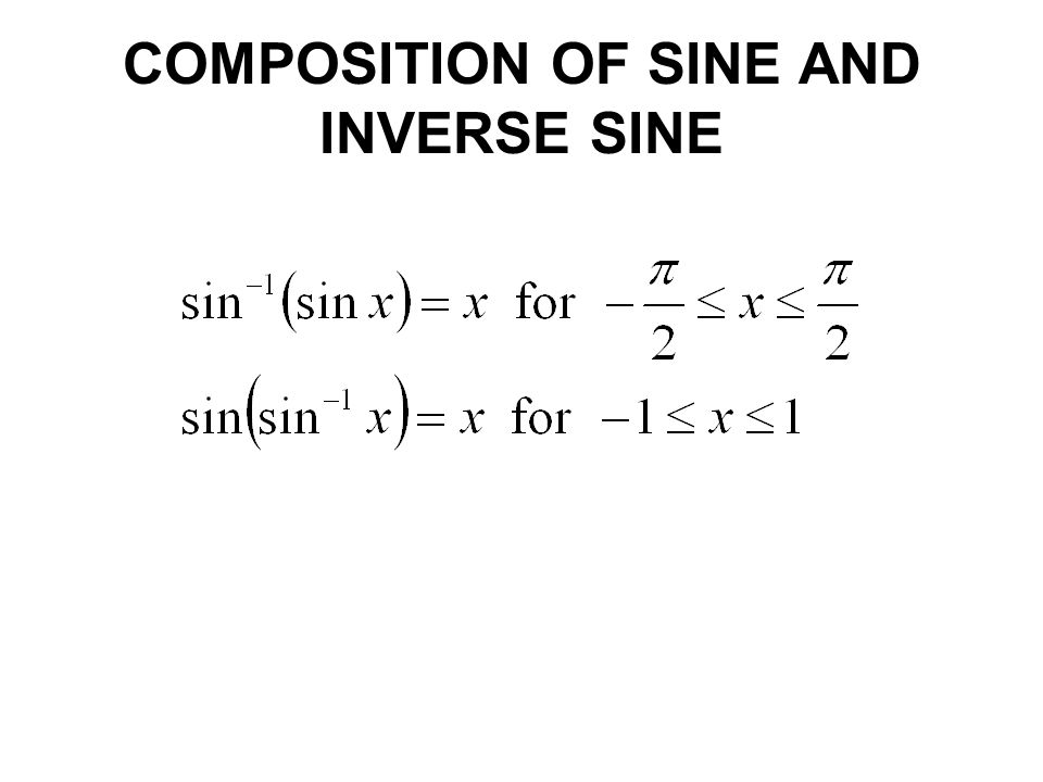 COMPOSITION OF SINE AND INVERSE SINE