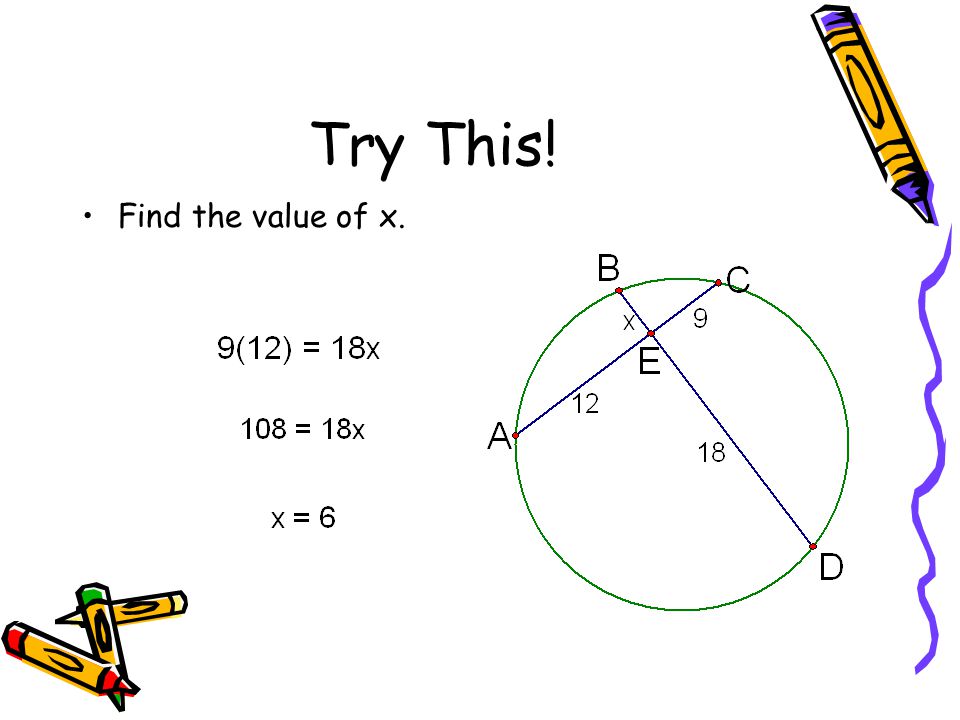 Try This! Find the value of x.