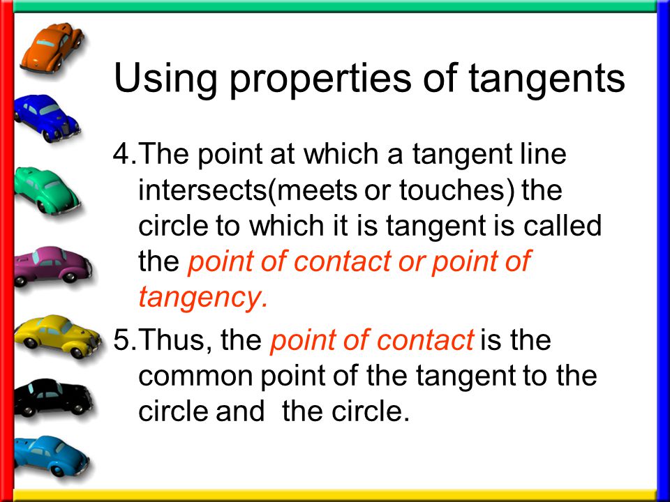 Using properties of tangents
