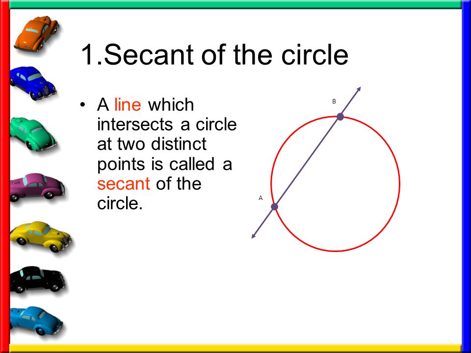 1.Secant of the circle A. B.