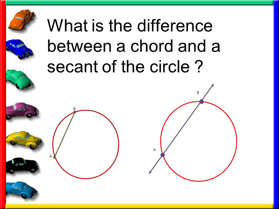 What is the difference between a chord and a secant of the circle