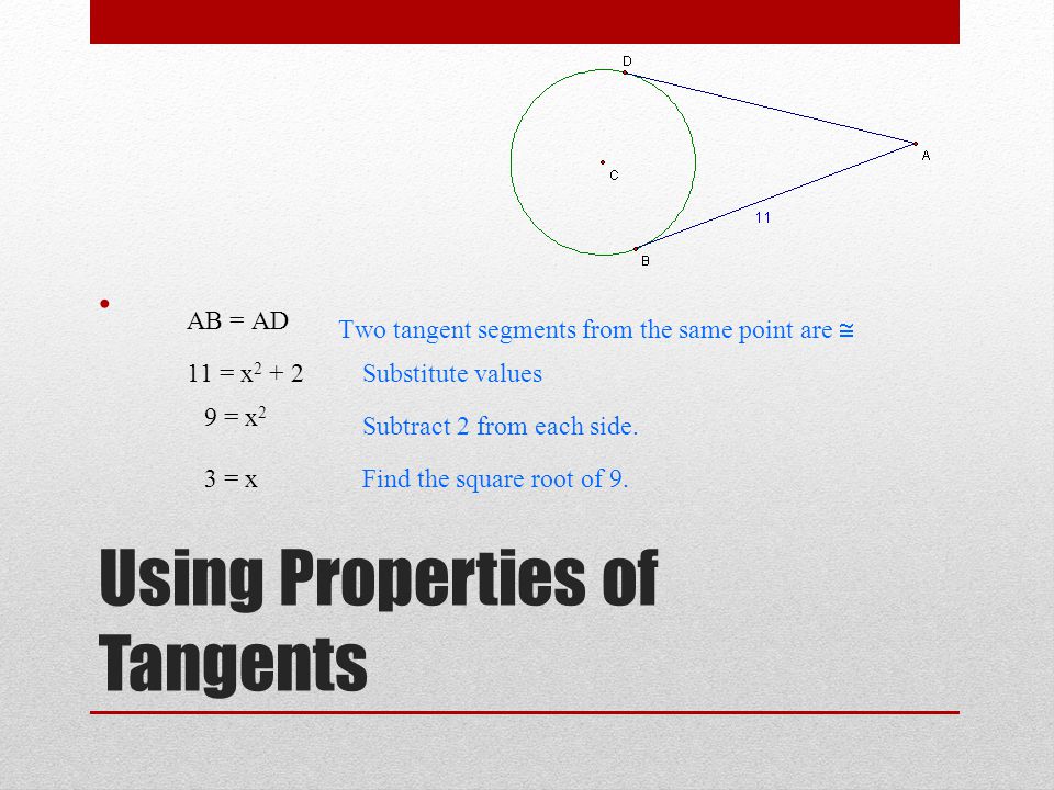 Using Properties of Tangents
