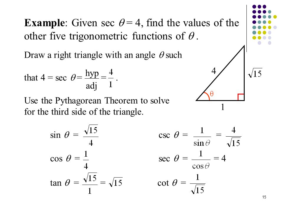 Example: Given 1 Trig Function, Find Other Functions
