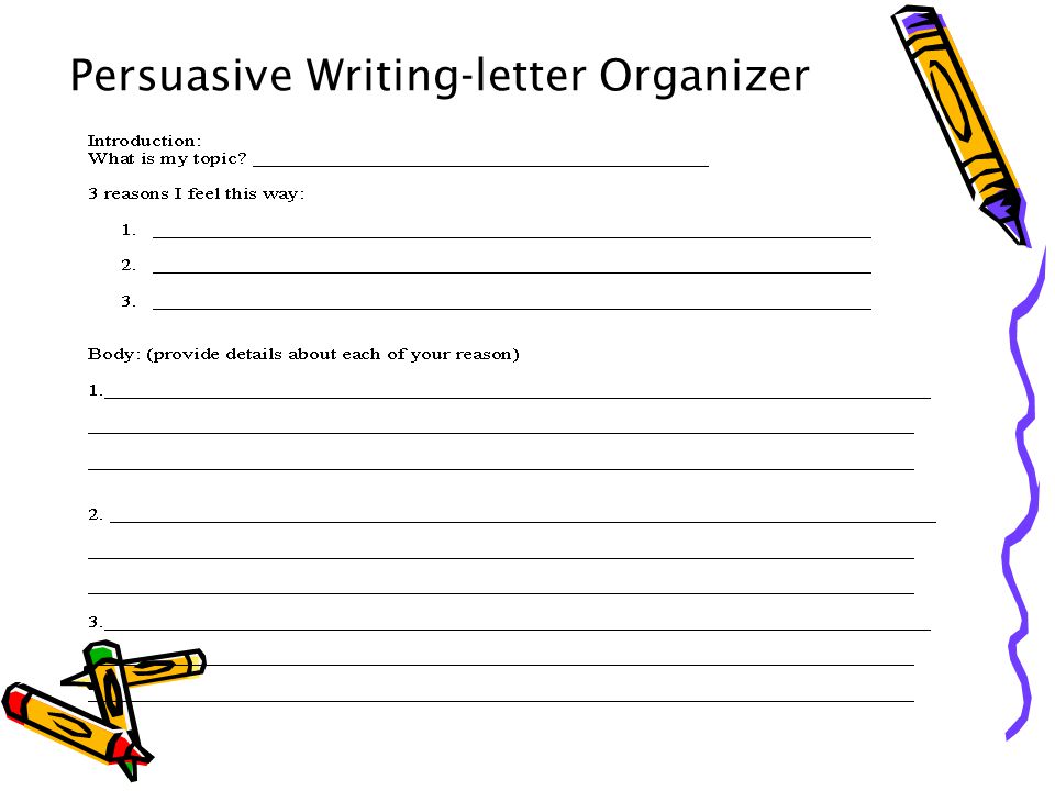 Persuasive Writing-letter Organizer