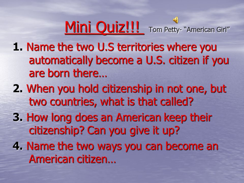 Mini Quiz!!! Tom Petty- American Girl