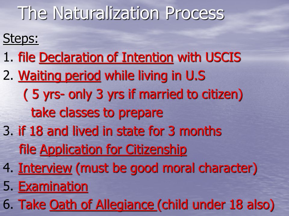 The Naturalization Process