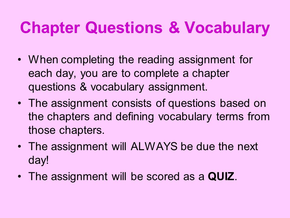 Chapter Questions & Vocabulary