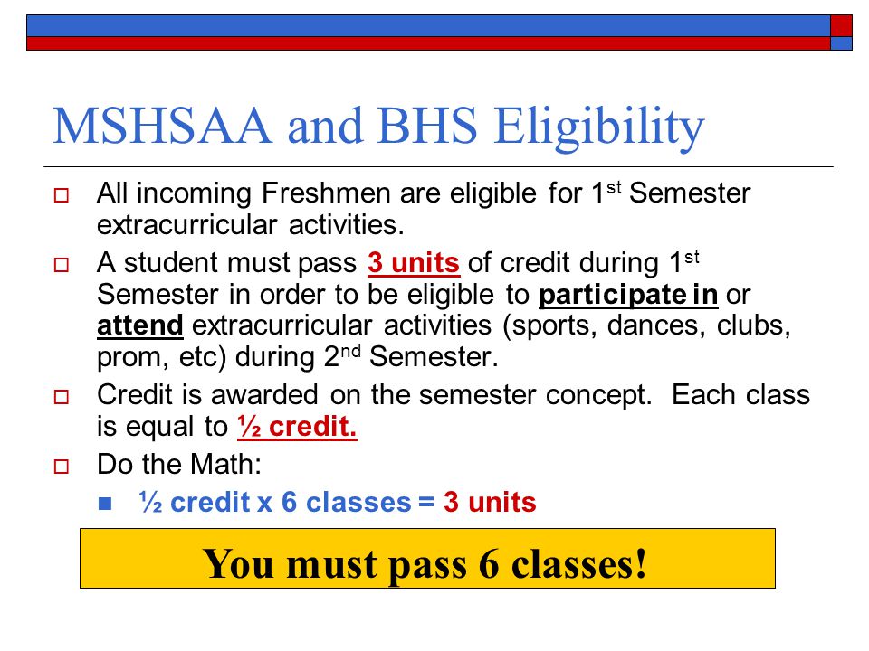 MSHSAA and BHS Eligibility