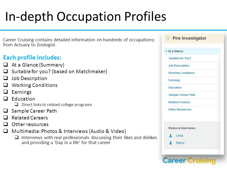In-depth Occupation Profiles