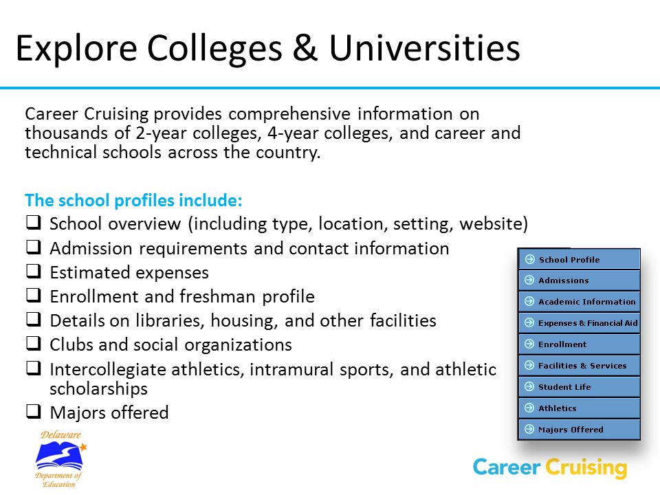 Explore Colleges & Universities