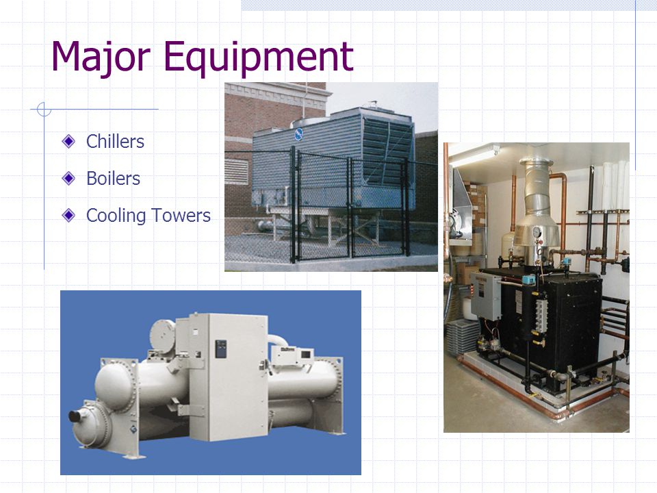 Major Equipment Chillers Boilers Cooling Towers
