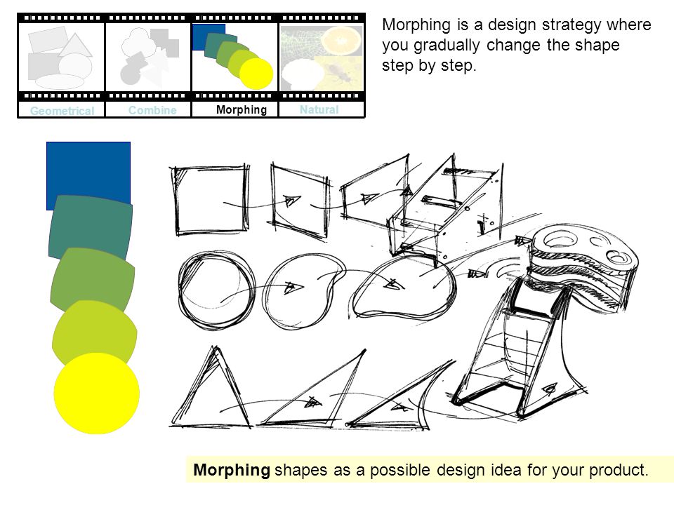 Morphing shapes as a possible design idea for your product.