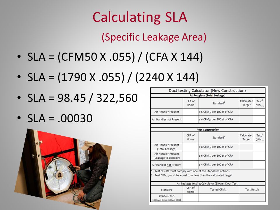 Calculating SLA (Specific Leakage Area)