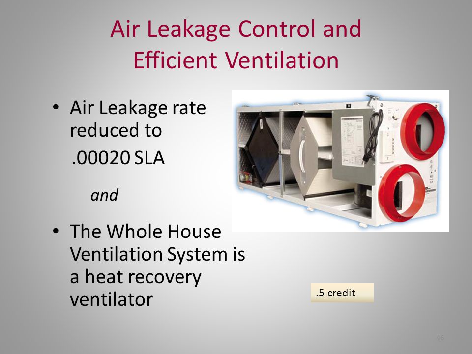 Air Leakage Control and Efficient Ventilation