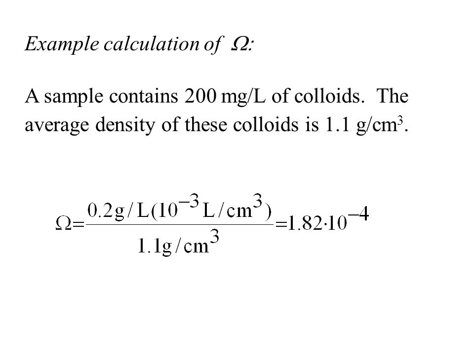 Example calculation of W: