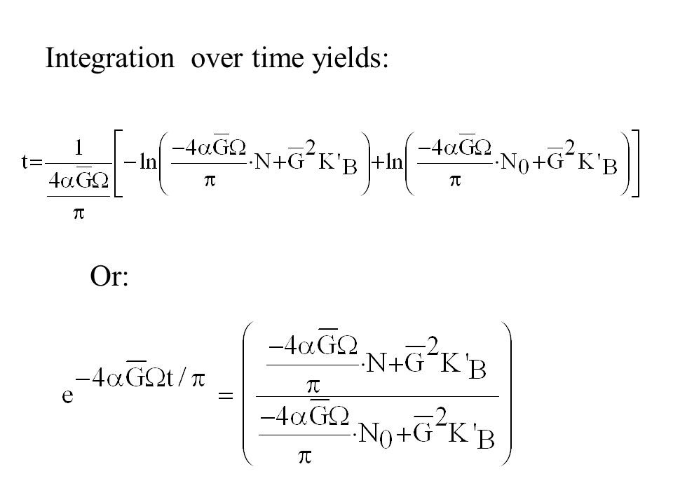 Integration over time yields: