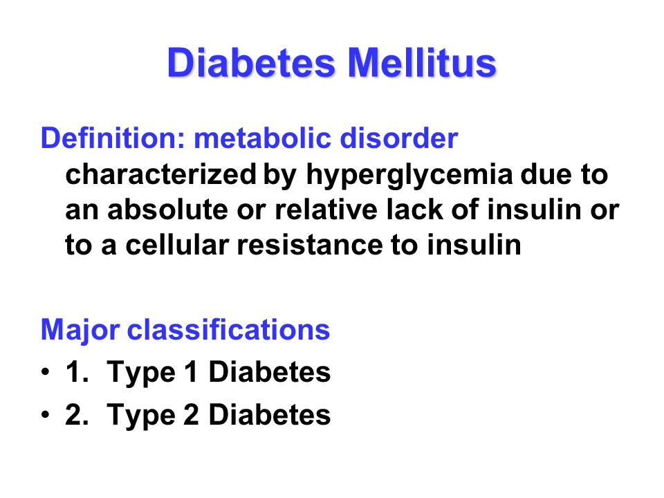 diabetes mellitus definition)