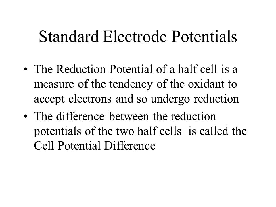 Standard Electrode Potentials