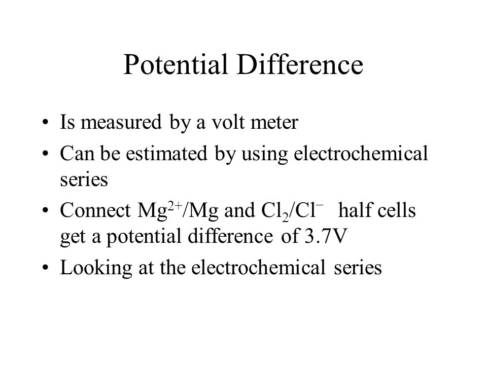 Potential Difference Is measured by a volt meter