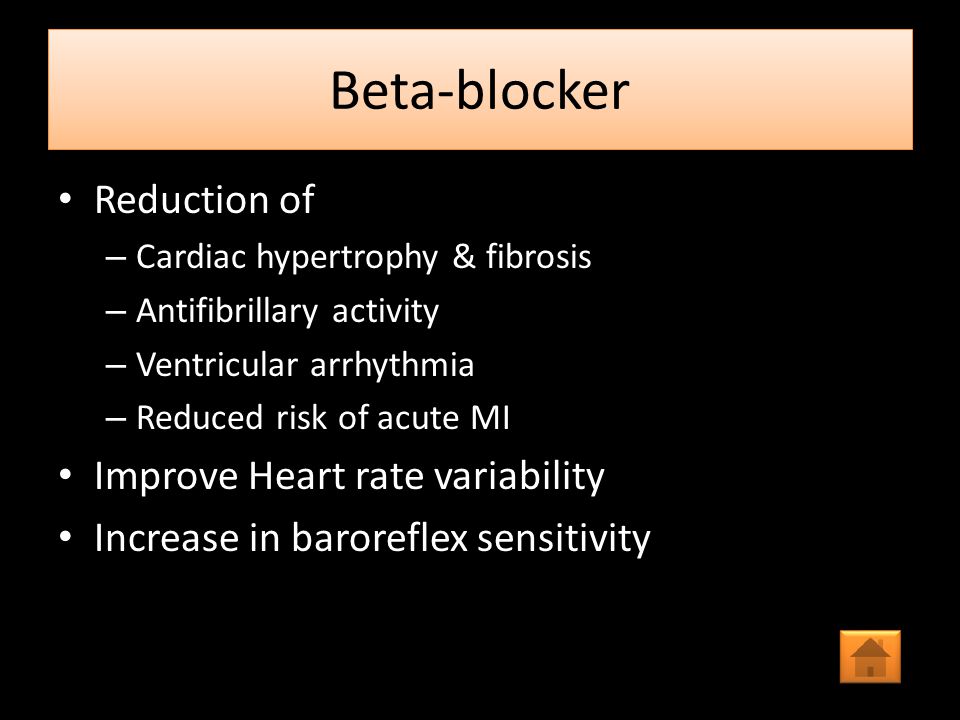 Beta-blocker Reduction of Improve Heart rate variability
