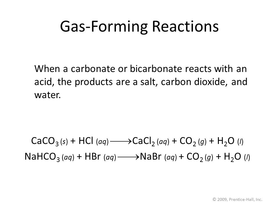 Gas-Forming Reactions