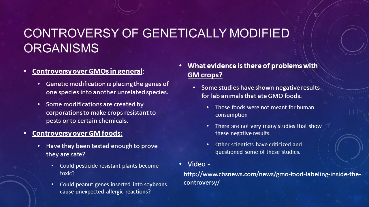 Controversy of Genetically modified organisms