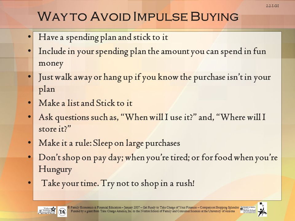 Way to Avoid Impulse Buying