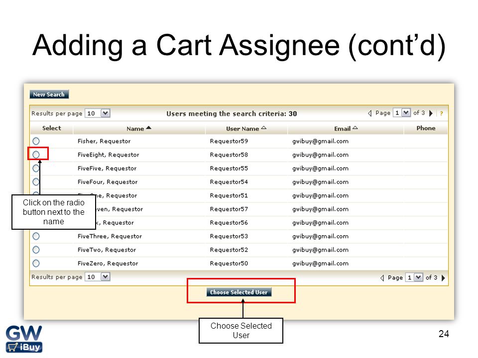 Adding a Cart Assignee (cont’d)